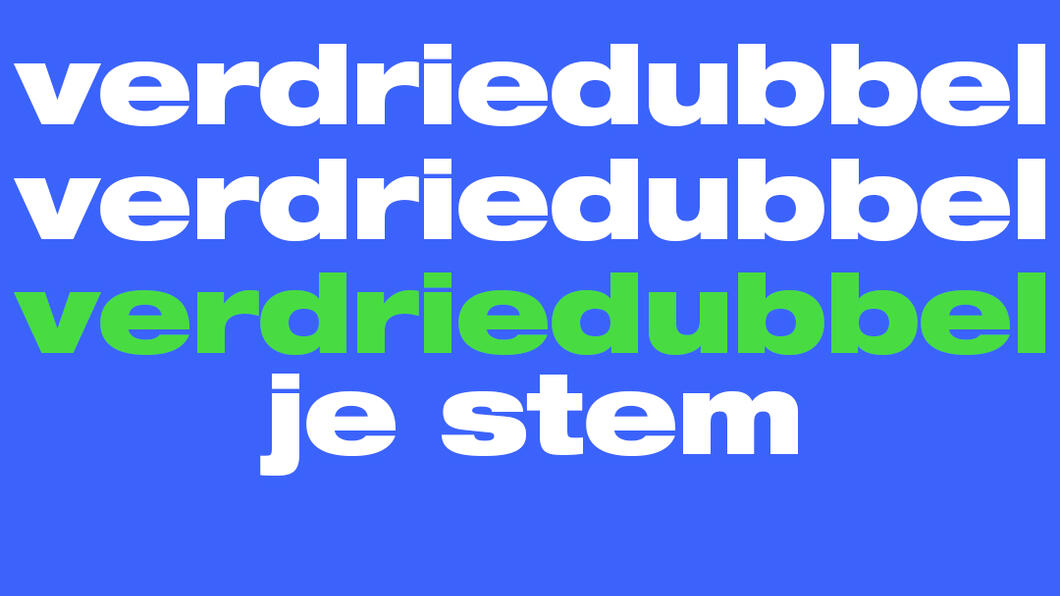 verdriedubbel je stem poster